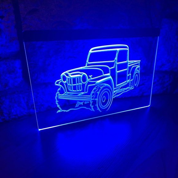 JEEP LED NEON BLUE LIGHT SIGN 8x12 - Picture 2 of 3